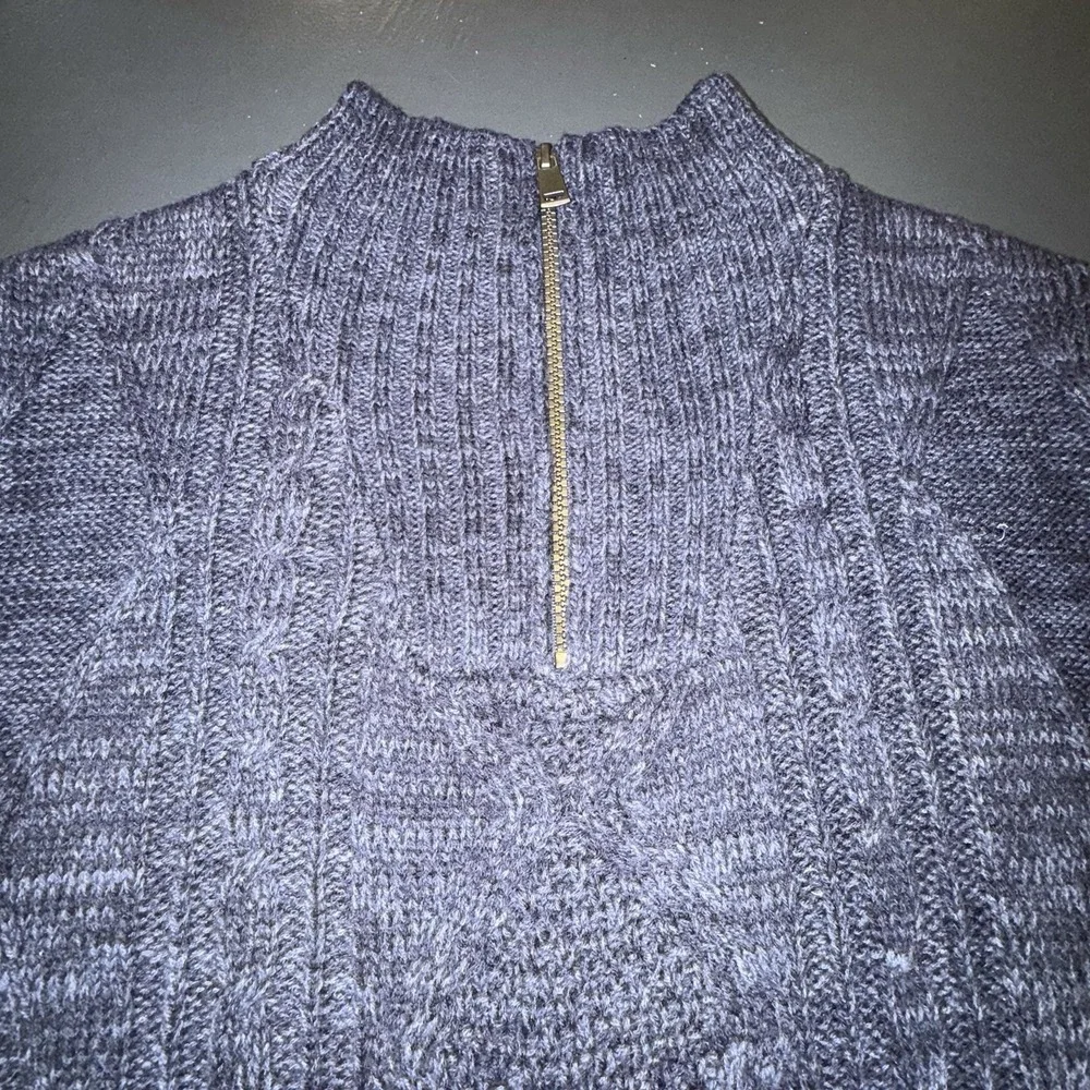 Eight Bell Men's Knitted Quarter Zip Up Pullover Sweater in Navy Blue‎ NWT Dad